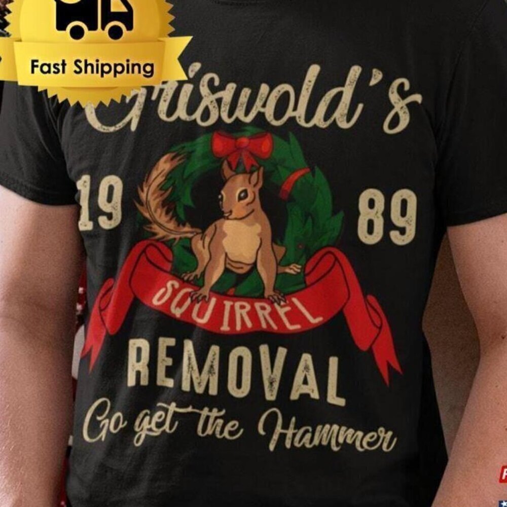 Griswolds Squirrel Removal Christmas Vacation Retro Family Fan T-Shirt .